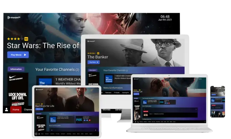 Twizion IPTV supported on all devices including Smart TV, tablet, phone and laptop